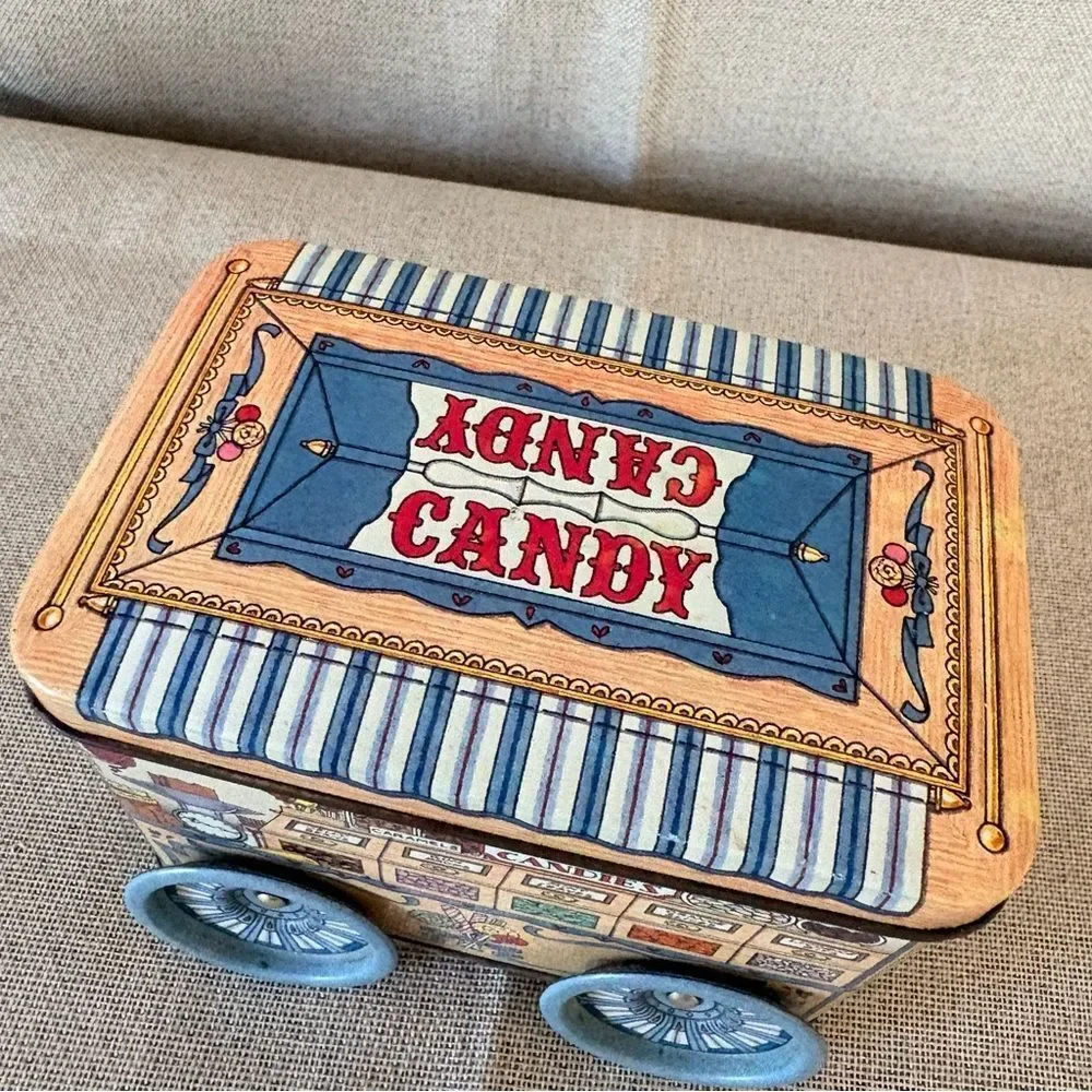 Vintage Candy Shop Cart Tin Keller Charles Sweet Treats Chocolate Store Decor